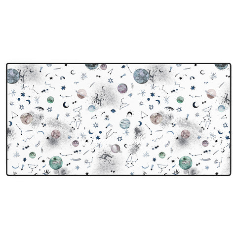 Ninola Design Mystical Galaxy White Desk Mat