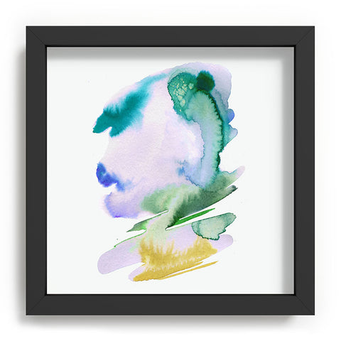 Ninola Design Natural Haze Abstract Landscape Lilac Green Recessed Framing Square