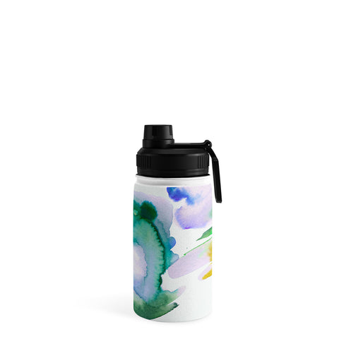 Ninola Design Natural Haze Abstract Landscape Lilac Green Water Bottle