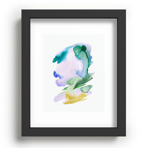 Ninola Design Natural Haze Abstract Landscape Lilac Green Recessed Framing Rectangle