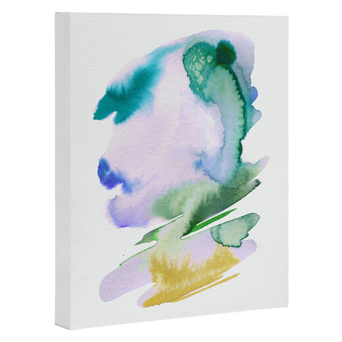 Ninola Design Natural Haze Abstract Landscape Lilac Green Art Canvas