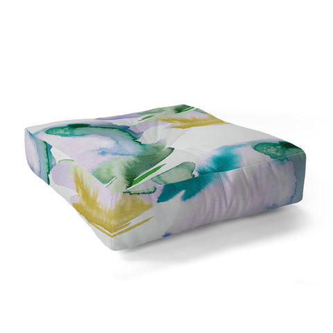 Ninola Design Natural Haze Abstract Landscape Lilac Green Floor Pillow Square