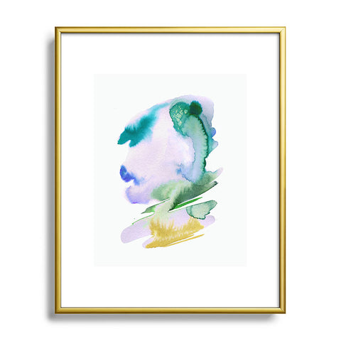 Ninola Design Natural Haze Abstract Landscape Lilac Green Metal Framed Art Print