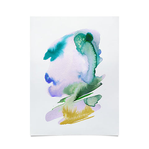 Ninola Design Natural Haze Abstract Landscape Lilac Green Poster