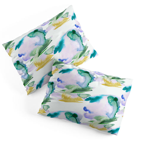 Ninola Design Natural Haze Abstract Landscape Lilac Green Pillow Shams