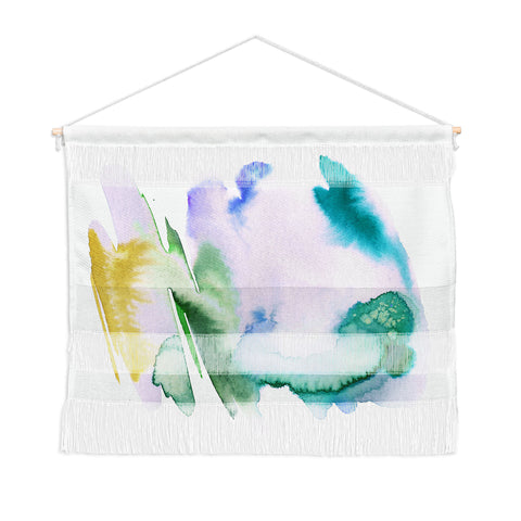 Ninola Design Natural Haze Abstract Landscape Lilac Green Wall Hanging Landscape