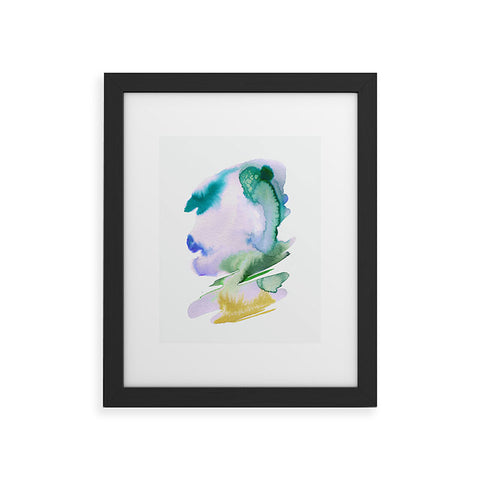 Ninola Design Natural Haze Abstract Landscape Lilac Green Framed Art Print
