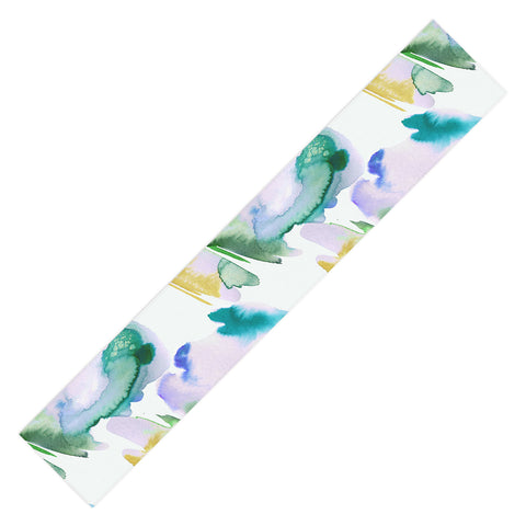 Ninola Design Natural Haze Abstract Landscape Lilac Green Table Runner