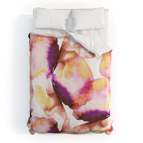 Ninola Design Natural Haze Abstract Landscape Summer Sunset Duvet Cover