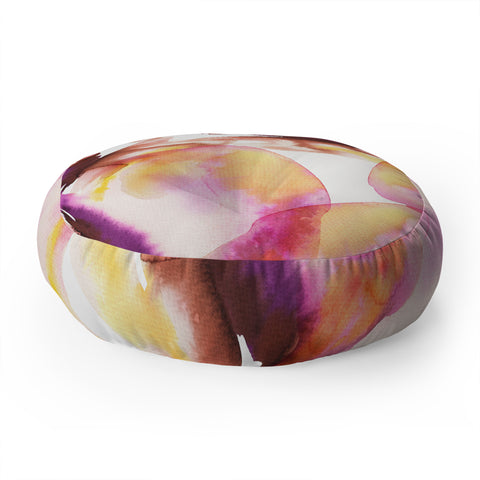 Ninola Design Natural Haze Abstract Landscape Summer Sunset Floor Pillow Round