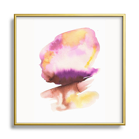 Ninola Design Natural Haze Abstract Landscape Summer Sunset Square Metal Framed Art Print