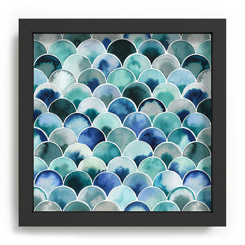 Ninola Design Natural Haze Art Deco Scales Blue Recessed Framing Square