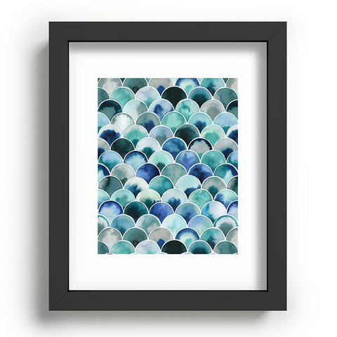 Ninola Design Natural Haze Art Deco Scales Blue Recessed Framing Rectangle