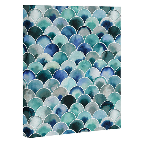 Ninola Design Natural Haze Art Deco Scales Blue Art Canvas