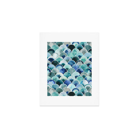 Ninola Design Natural Haze Art Deco Scales Blue Art Print