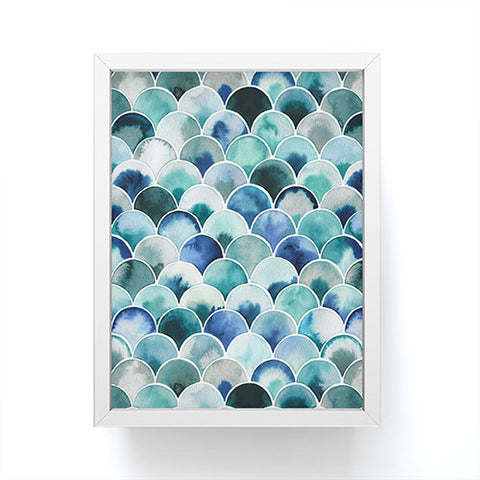 Ninola Design Natural Haze Art Deco Scales Blue Framed Mini Art Print