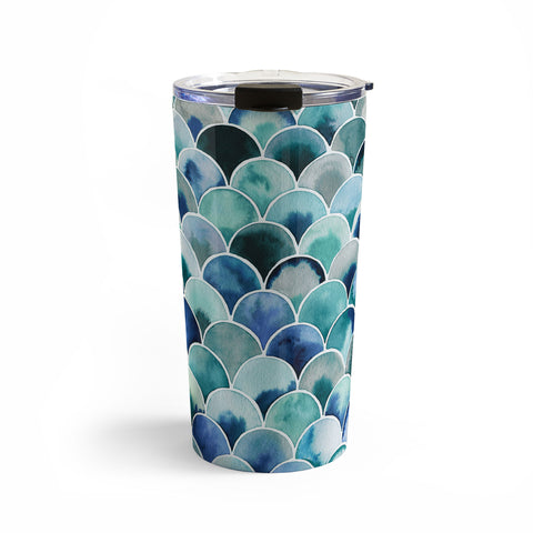 Ninola Design Natural Haze Art Deco Scales Blue Travel Mug
