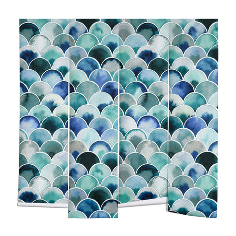 Ninola Design Natural Haze Art Deco Scales Blue Wall Mural