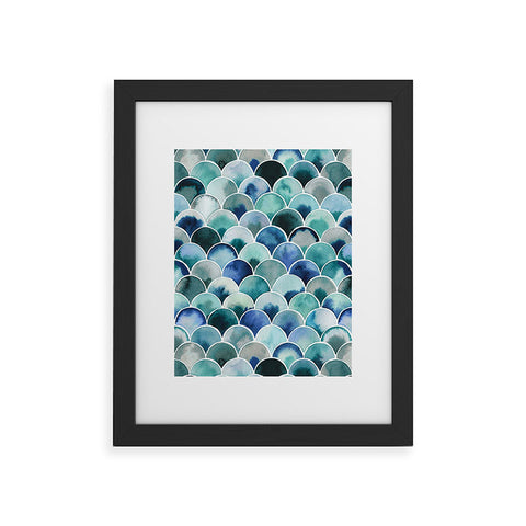 Ninola Design Natural Haze Art Deco Scales Blue Framed Art Print