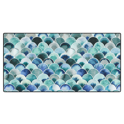Ninola Design Natural Haze Art Deco Scales Blue Desk Mat