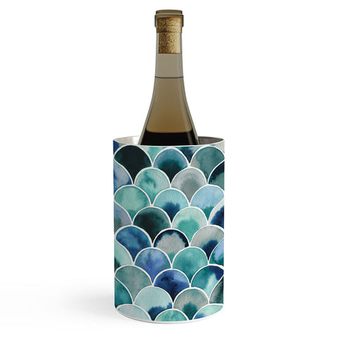 Ninola Design Natural Haze Art Deco Scales Blue Wine Chiller