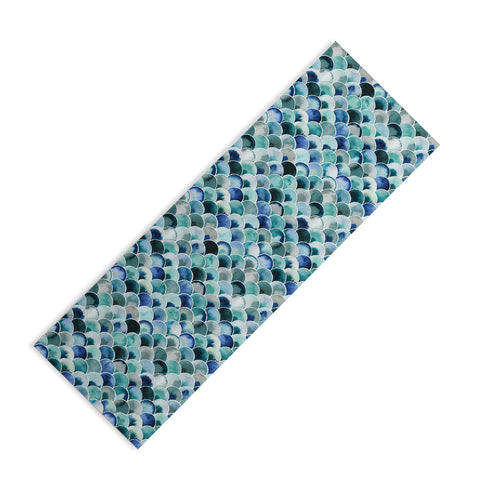Ninola Design Natural Haze Art Deco Scales Blue Yoga Mat