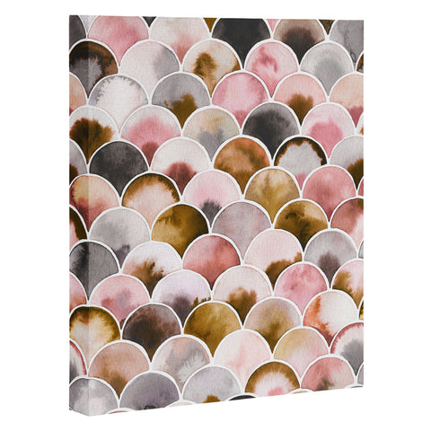 Ninola Design Natural Haze Art Deco Scales Pink Gold Art Canvas