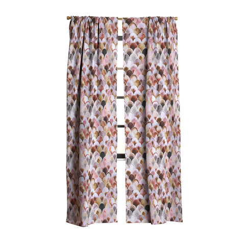 Ninola Design Natural Haze Art Deco Scales Pink Gold Blackout Window Curtain