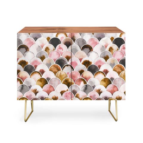 Ninola Design Natural Haze Art Deco Scales Pink Gold Credenza