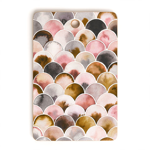 Ninola Design Natural Haze Art Deco Scales Pink Gold Cutting Board Rectangle