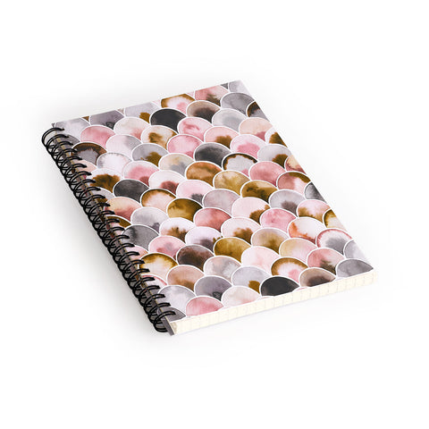 Ninola Design Natural Haze Art Deco Scales Pink Gold Spiral Notebook
