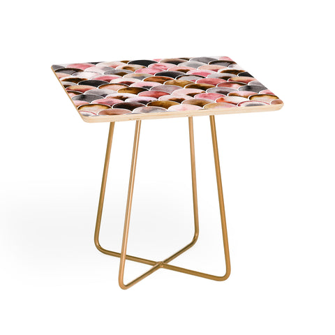 Ninola Design Natural Haze Art Deco Scales Pink Gold Side Table
