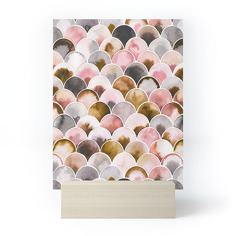 Ninola Design Natural Haze Art Deco Scales Pink Gold Mini Art Print