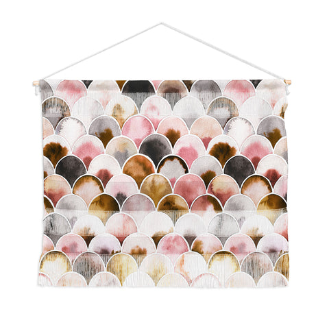 Ninola Design Natural Haze Art Deco Scales Pink Gold Wall Hanging Landscape