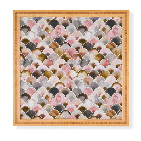 Ninola Design Natural Haze Art Deco Scales Pink Gold Framed Wall Art