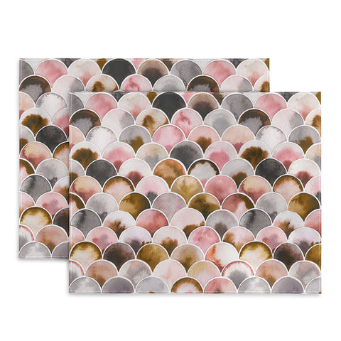 Ninola Design Natural Haze Art Deco Scales Pink Gold Placemat