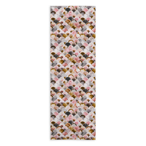 Ninola Design Natural Haze Art Deco Scales Pink Gold Yoga Towel