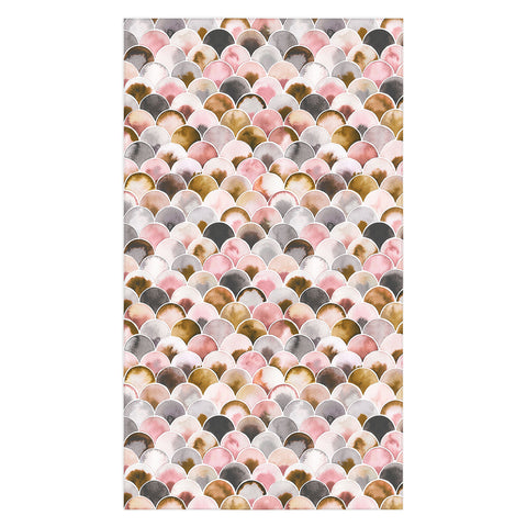 Ninola Design Natural Haze Art Deco Scales Pink Gold Tablecloth