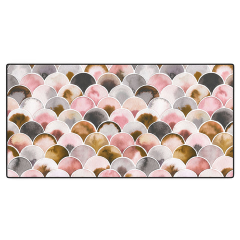 Ninola Design Natural Haze Art Deco Scales Pink Gold Desk Mat
