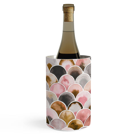 Ninola Design Natural Haze Art Deco Scales Pink Gold Wine Chiller