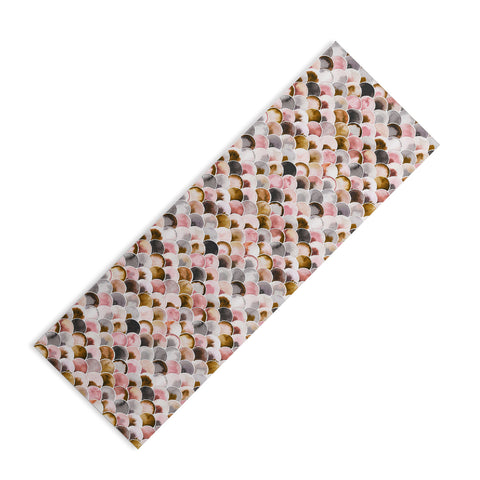 Ninola Design Natural Haze Art Deco Scales Pink Gold Yoga Mat