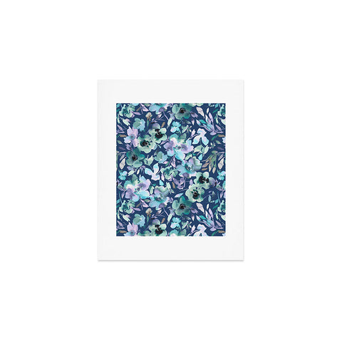 Ninola Design Natural Haze Artistic Summer Floral Blue Art Print