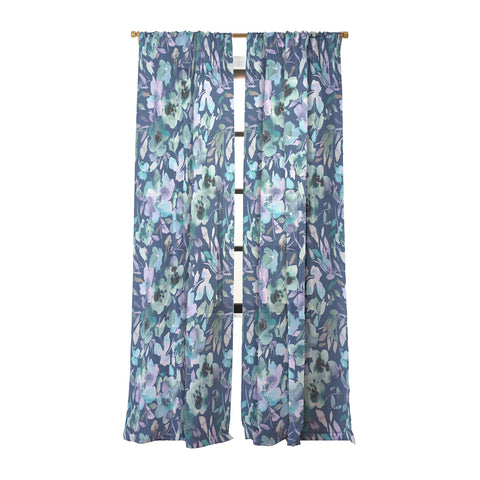 Ninola Design Natural Haze Artistic Summer Floral Blue Sheer Non Repeat