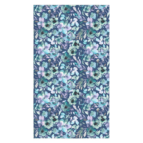 Ninola Design Natural Haze Artistic Summer Floral Blue Tablecloth