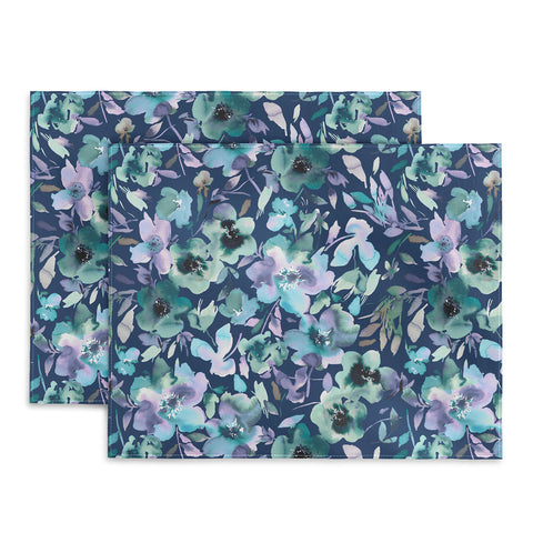 Ninola Design Natural Haze Artistic Summer Floral Blue Placemat