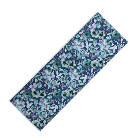 Ninola Design Natural Haze Artistic Summer Floral Blue Yoga Mat