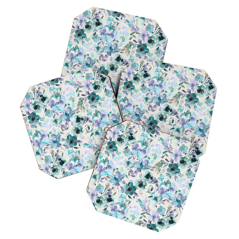 Ninola Design Natural Haze Artistic Summer Floral Coaster Set