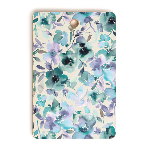 Ninola Design Natural Haze Artistic Summer Floral Cutting Board Rectangle