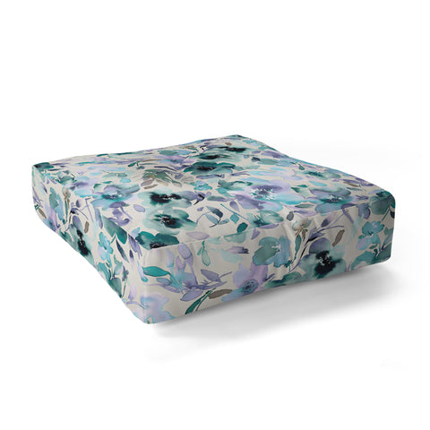 Ninola Design Natural Haze Artistic Summer Floral Floor Pillow Square