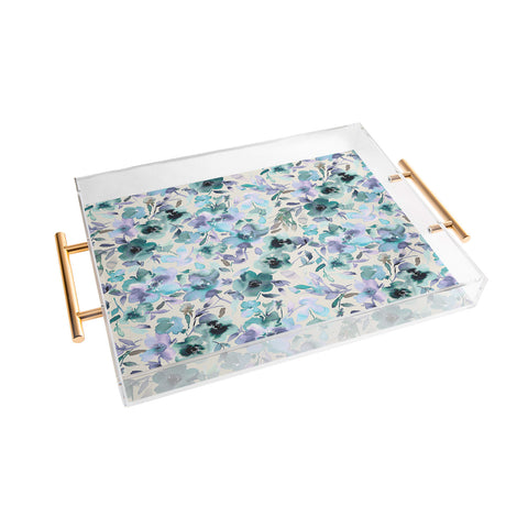 Ninola Design Natural Haze Artistic Summer Floral Acrylic Tray